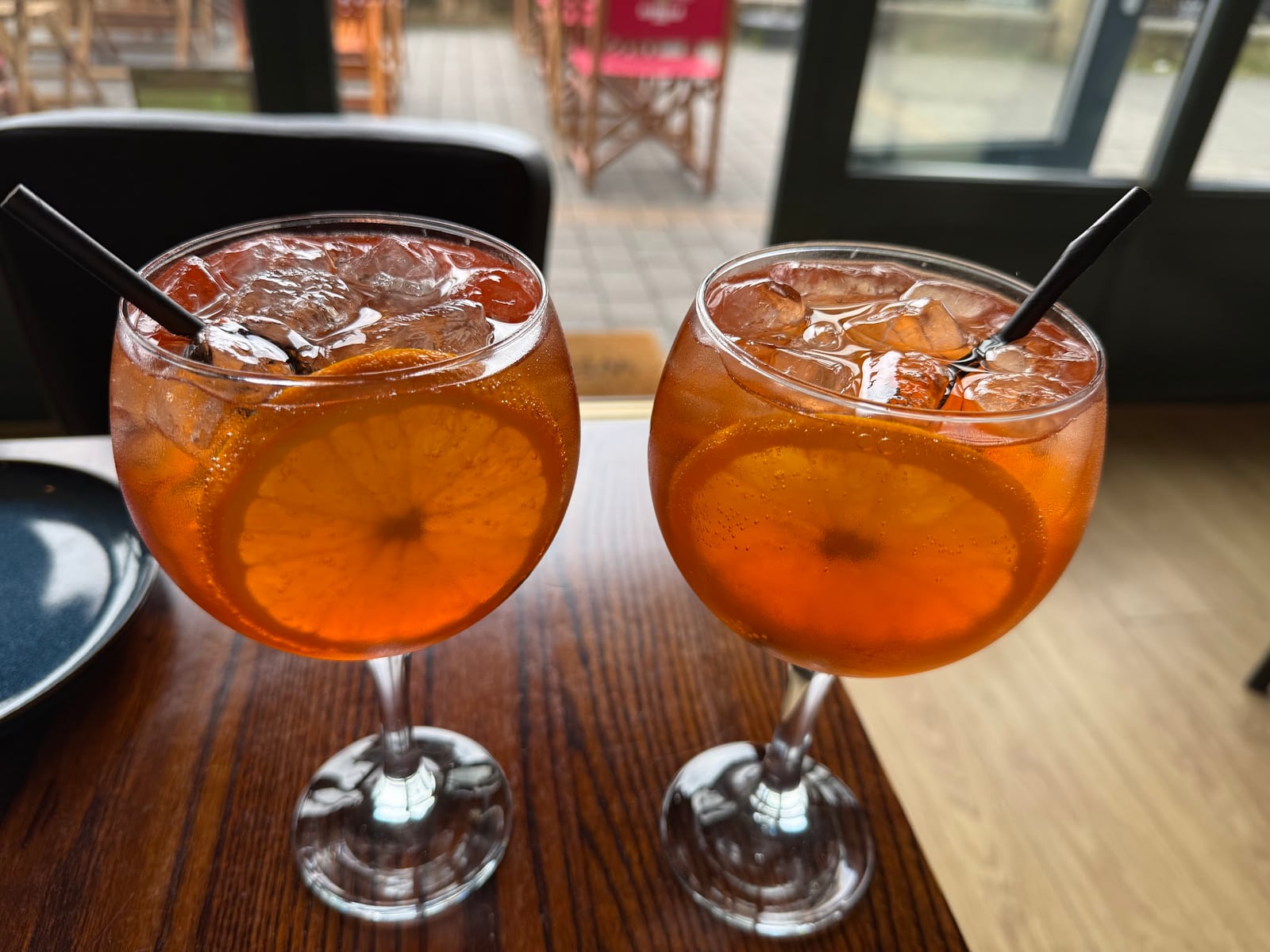 Two drinks ready at the table