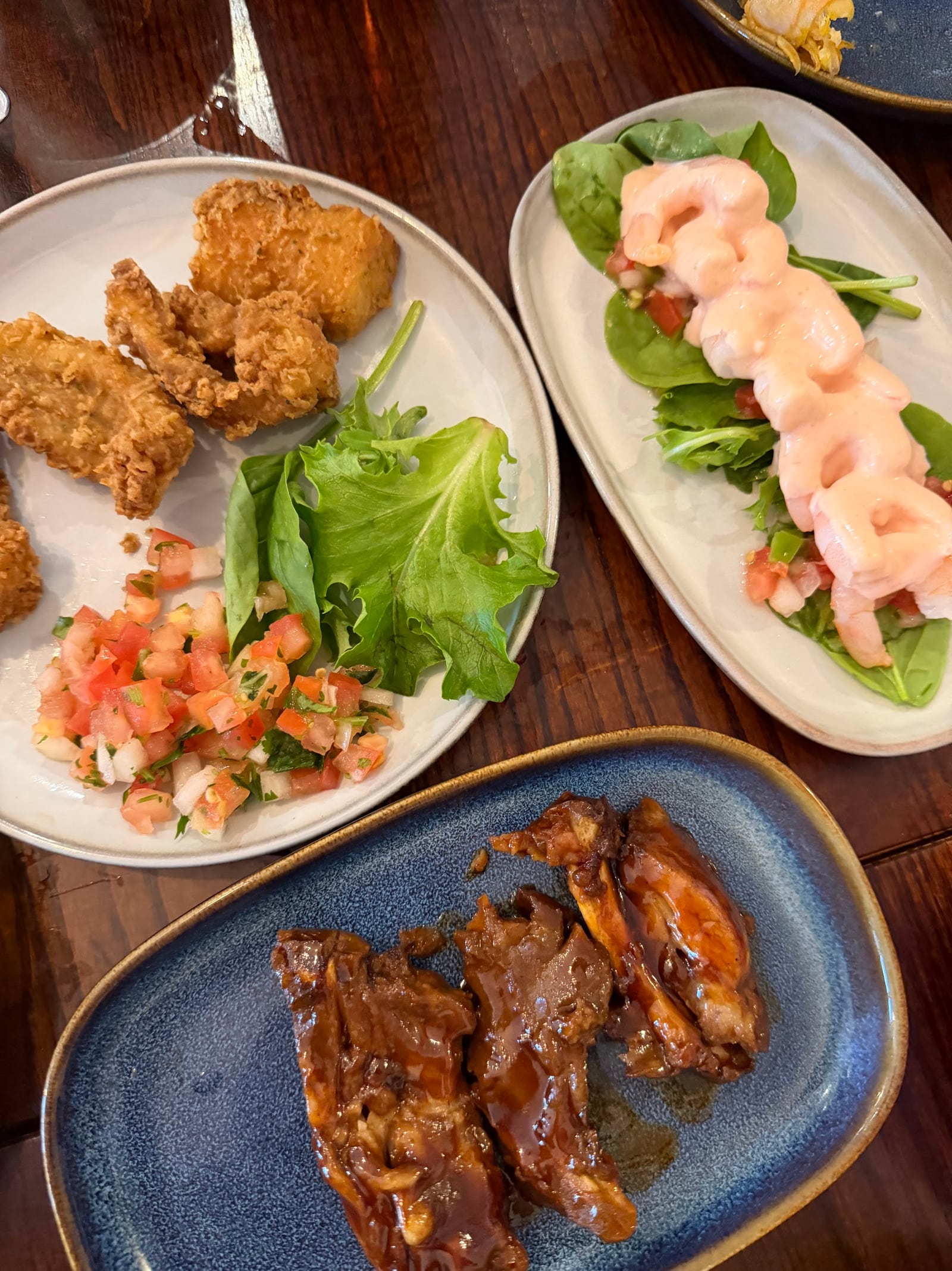 Seafood and tapas plates at La Fonda